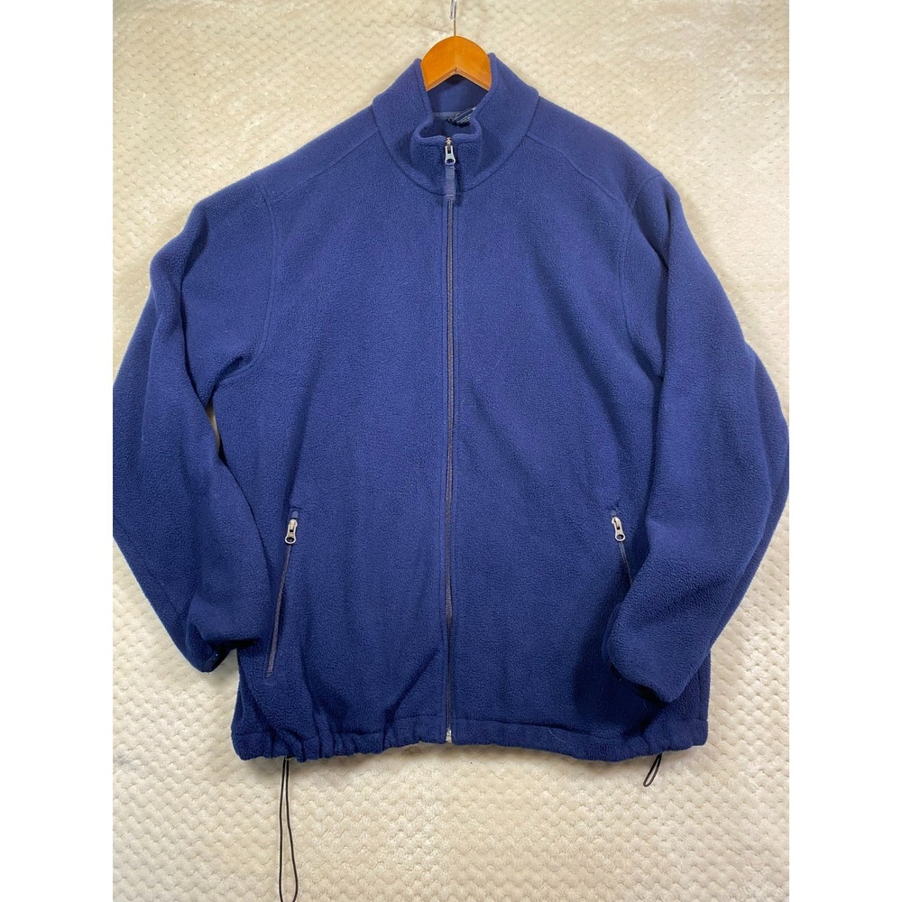 Lands' End Polartec Fleece Zip Up Jacket Blue Mens XL 46-48 Lightweight Soft